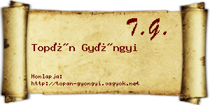 Topán Gyöngyi névjegykártya